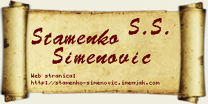 Stamenko Simenović vizit kartica